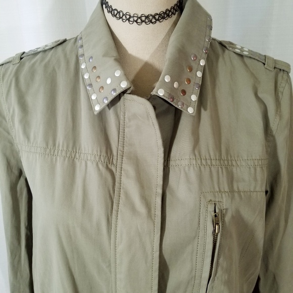 Life Style green military zippered jacket. Size PL - Picture 2 of 8
